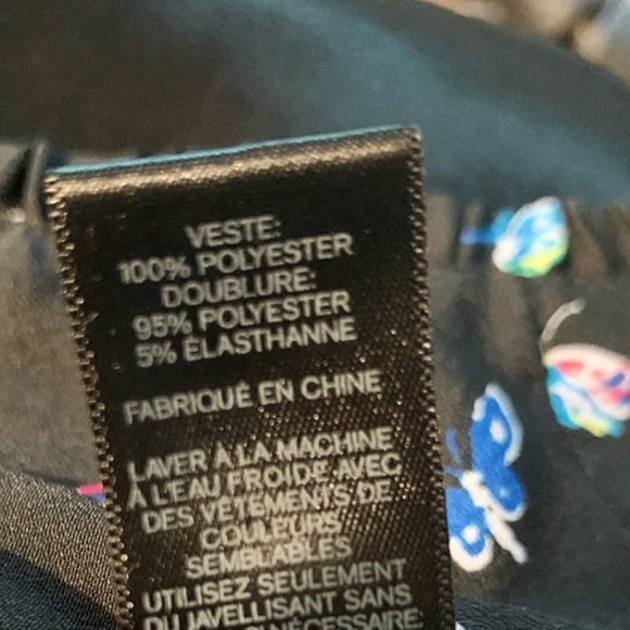 EXPRESS Sz 4 Silky Lounging Black w/ Butterflies Multi- Color Pattern - Picture 8 of 8